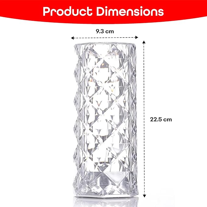 Crystal Lamp,16 Color Changing Rose Crystal Diamond Table Lamp