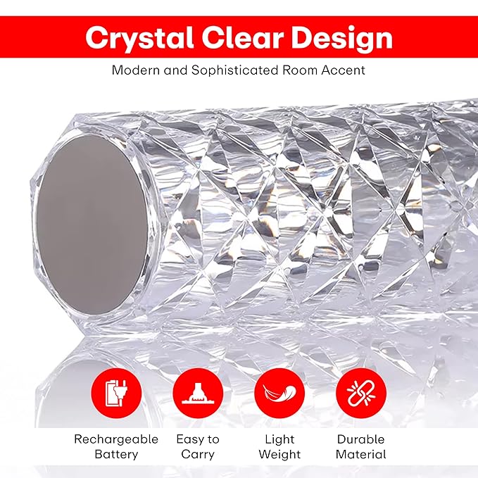 Crystal Lamp,16 Color Changing Rose Crystal Diamond Table Lamp